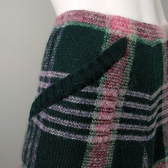 Vintage 70s Missoni Plaid Sweater Knit Skirt v-day - Picture 3 of 7